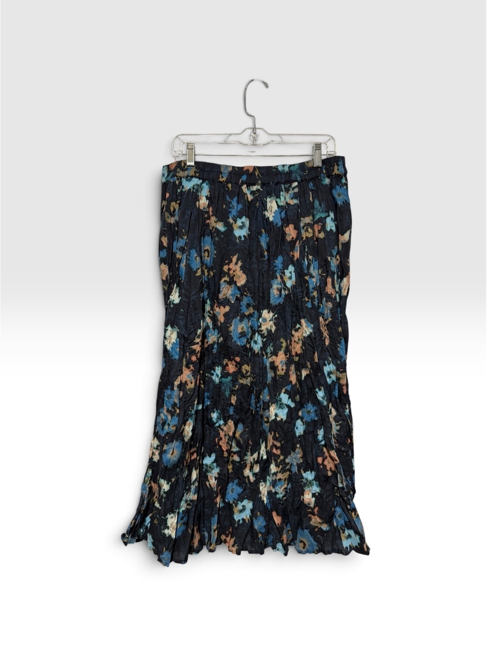 nz by Nic+Zoe Glowy Floral Cotton Crinkle Midi Skirt Size L